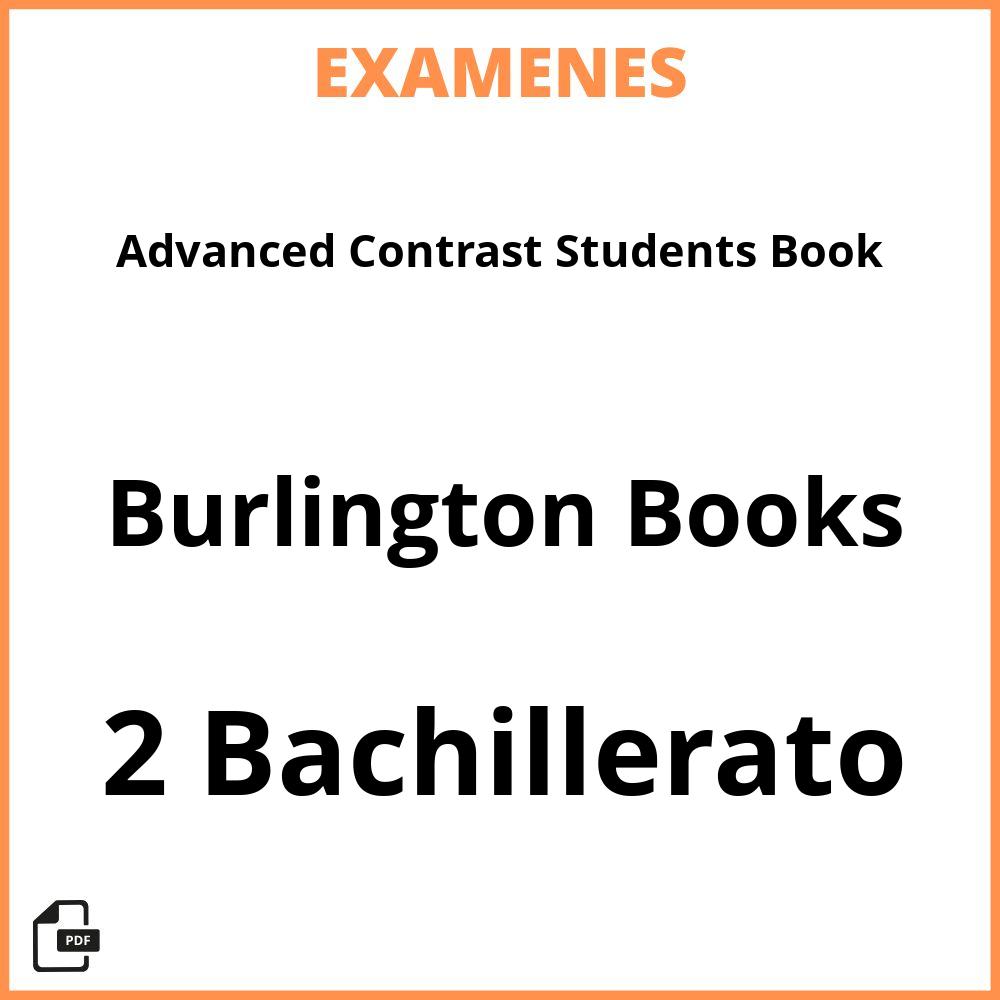 Advanced Contrast Students Book 2 Bachillerato Burlington Books