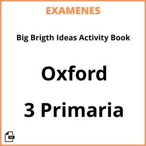 Examenes Big Brigth Ideas Activity Book 3 Primaria Oxford Resueltos PDF
