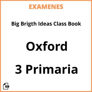 Examenes PDF Big Brigth Ideas Class Book 3 Primaria Oxford Resueltos