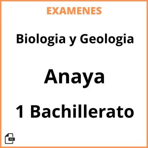 Examenes Biologia Y Geologia ESO Anaya Resueltos PDF