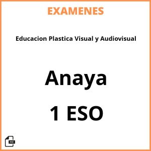 Examenes Educacion Plastica Visual y Audiovisual 1 ESO Anaya PDF Resueltos