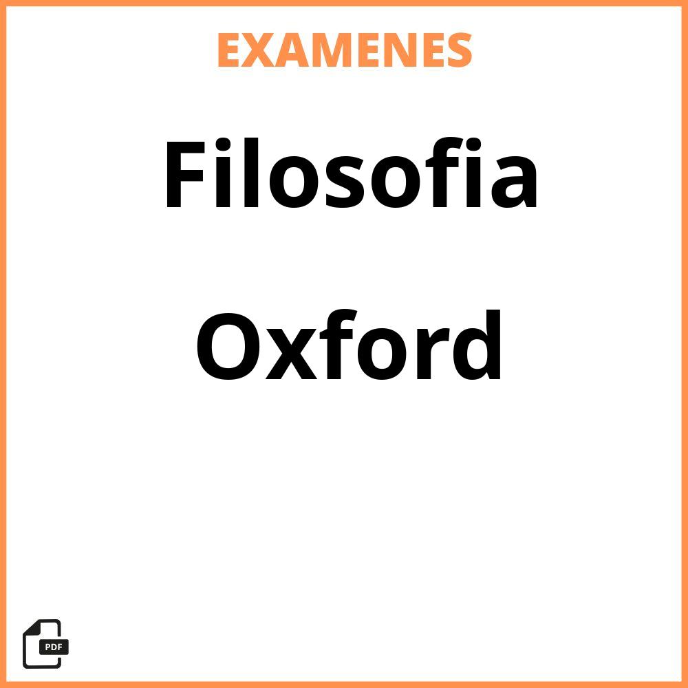 Filosofia Oxford