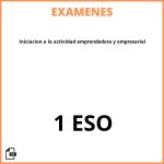 Examenes Iniciacion a la actividad emprendedora y empresarial 1 ESO Resueltos PDF