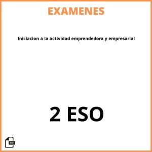 Examenes Iniciacion a la actividad emprendedora y empresarial 2 ESO Resueltos PDF