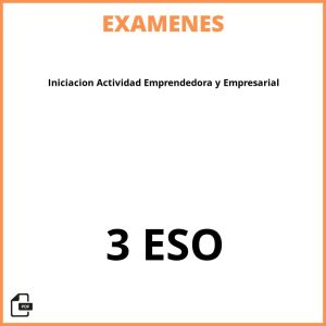 Examenes Resueltos Iniciacion Actividad Emprendedora y Empresarial 3 ESO PDF