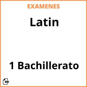 Examenes PDF Latin 1 Bachillerato Resueltos