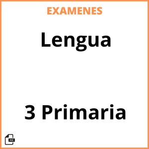 Examenes PDF Lengua 3 Primaria Resueltos