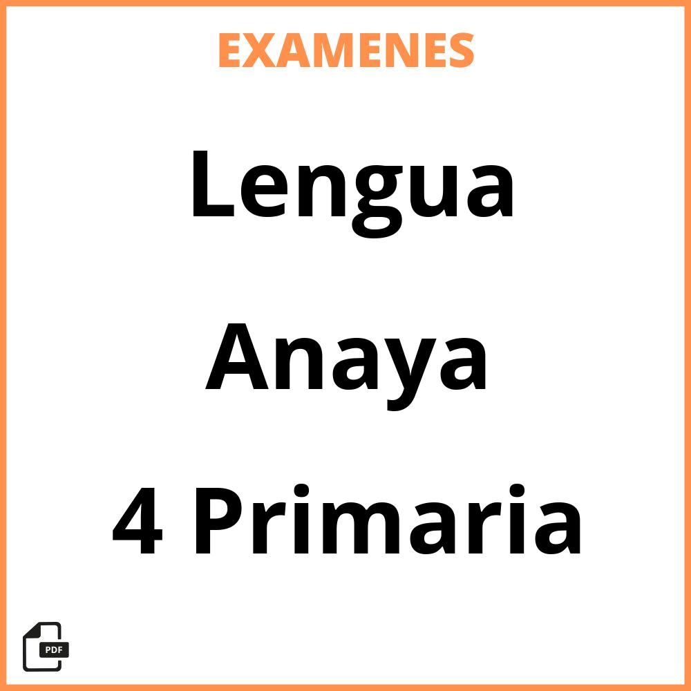 Lengua 4 Primaria Anaya