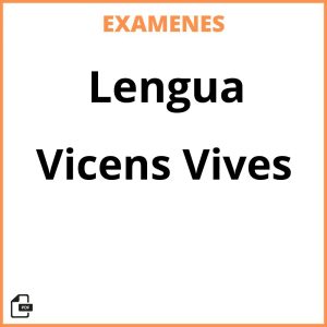 Examenes Lengua Vicens Vives Resueltos PDF