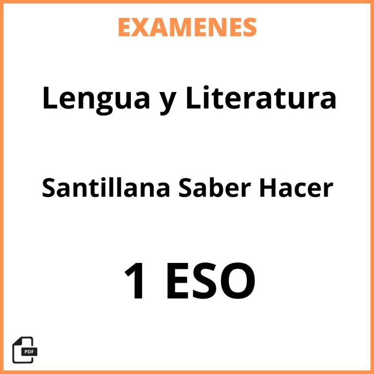 Examenes Resueltos Lengua Y Literatura 2 ESO Santillana Saber Hacer PDF ...