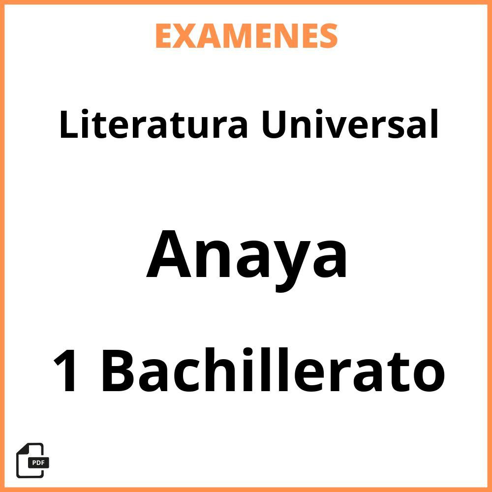 Literatura Universal 1 Bachillerato Anaya