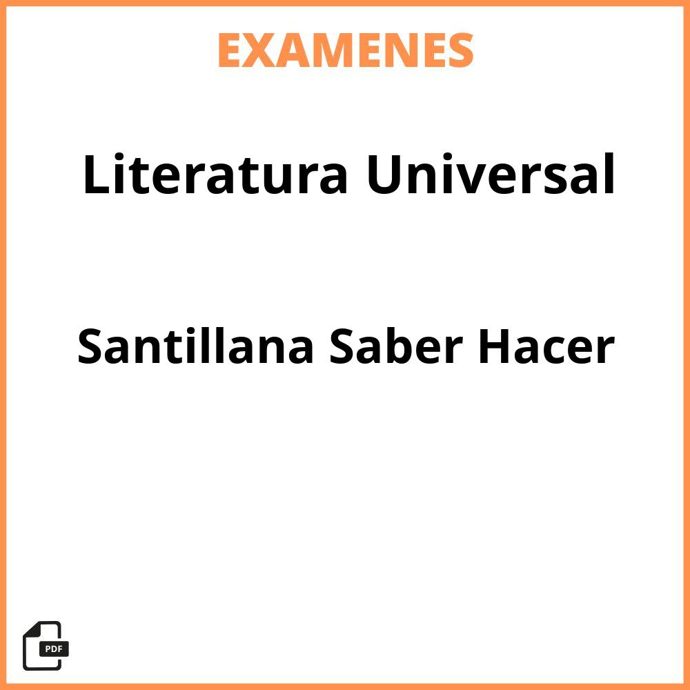 Literatura Universal Santillana Saber Hacer