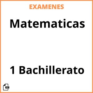Examenes Matematicas 1 Bachillerato Resueltos PDF