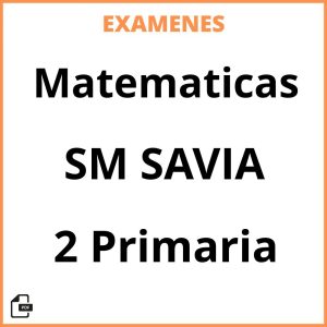 Examenes PDF Matematicas 2 Primaria SM SAVIA Resueltos