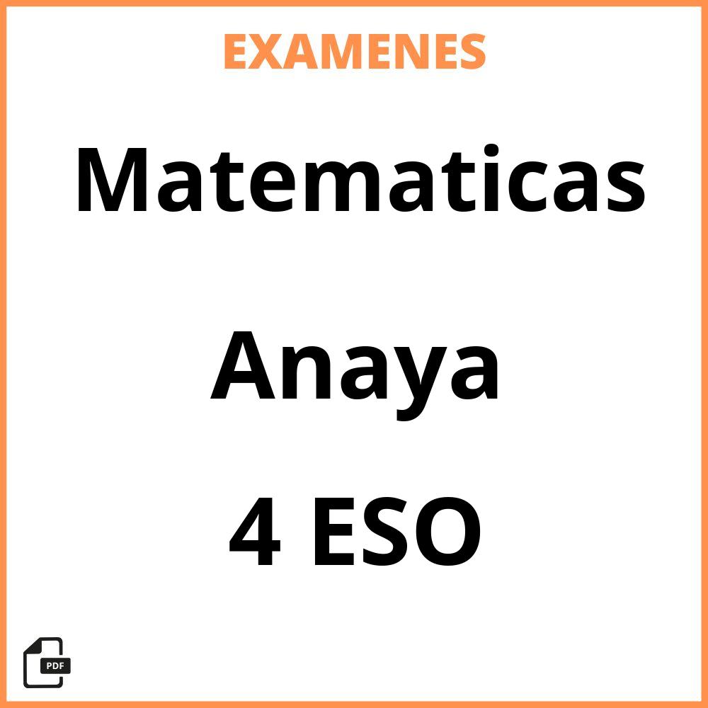 Matematicas 4 ESO Anaya