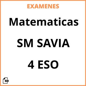 Examenes PDF Matematicas 4 ESO SM SAVIA Resueltos