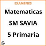 Examenes PDF Matematicas 5 Primaria SM SAVIA Resueltos