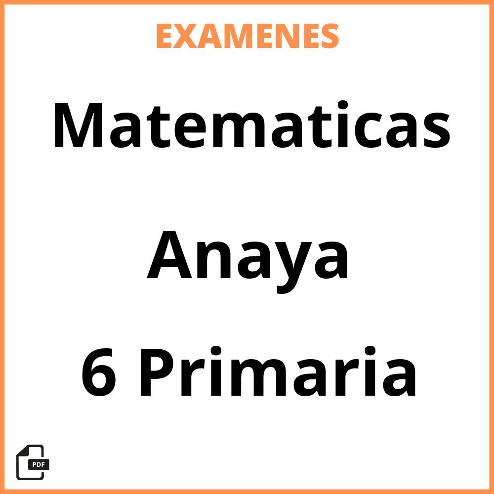 Matematicas 6 Primaria Anaya