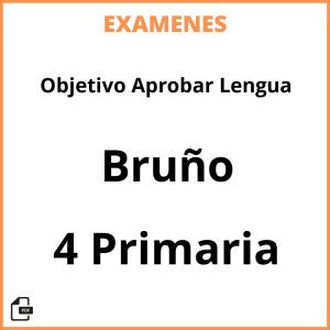 Examenes Objetivo Aprobar Lengua 4 Primaria Bruño PDF Resueltos