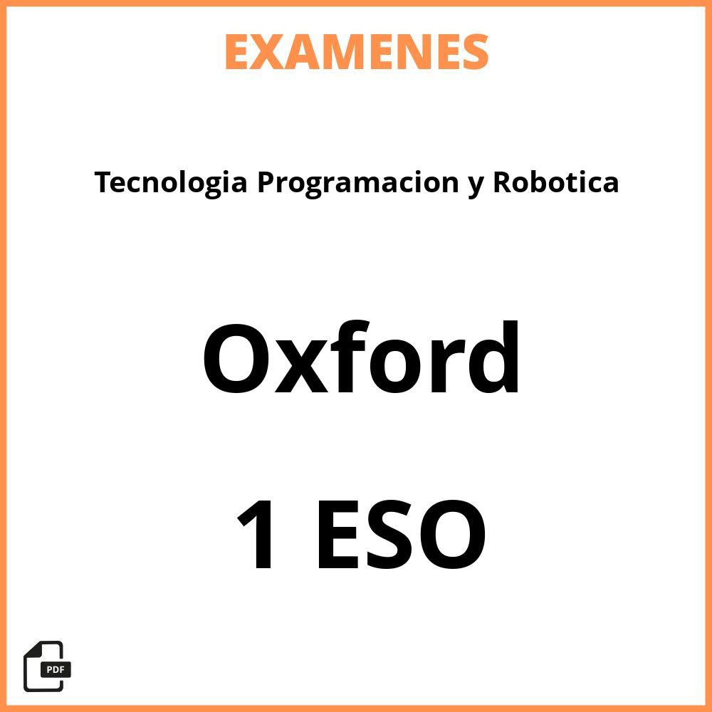 Tecnologia Programacion y Robotica 1 ESO Oxford