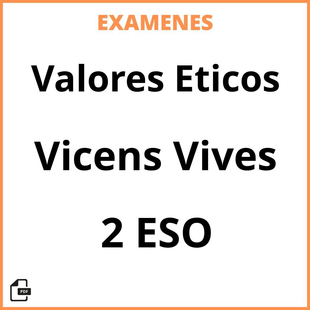 Valores Eticos 2 ESO Vicens Vives